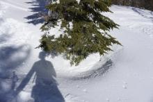 Wet surface snow and above freezing temps at 10 am 