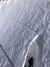 Shooting crack in a small windslab