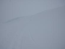 Ski cuts such as this in wind loaded terrain above treeline produced no results.