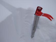 At 9,200', wind protected N aspect, below treeline open area, 20cm storm snow. Top 70 cm all right side up.