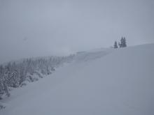 One of many large cornices in this area.