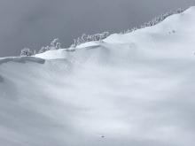 East Ridge of Tamarack Peak with cornices and some recent NE wind scouring.