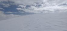 Blowing snow along the summit ridgeline of Mt. Judah