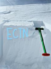 ECTN on a test slope wind-loaded by SW winds.
