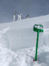 ECTP on a test slope wind-loaded by the NE winds.