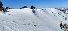 NE aspect side of summit ridge.