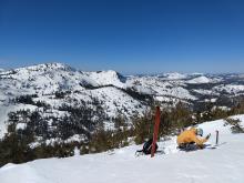 SW aspect side of summit ridge.