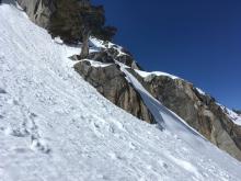Many steep sunny slopes had evidence of recent previous loose wet avalanche activity.