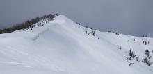 Small cornices at the top of hourglass bowl, NE aspect