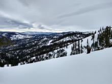 Cloud cover over the forecast area limiting snow surface melt.