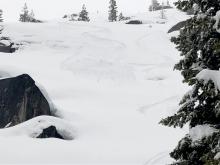 Skier triggered loose wet on a steeper rollover. 