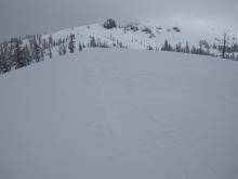 Enough drifting snow to refill our up track near Castle Pass.