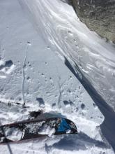 Small cracks on the edge of a wind blown feature.