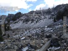 Less than one inch of snow below Ellis Peak.