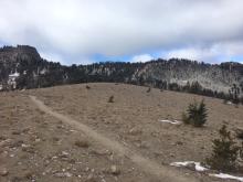 Near and above treeline terrain was scoured down to dirt and rocks from recent NE wind events.