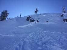 Human triggered avalanche.  200' wide. 12/9 photo