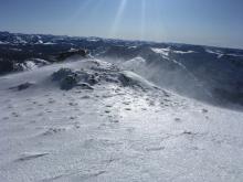 This ridge area was scoured of new snow down to old 12/12 rain crust. 