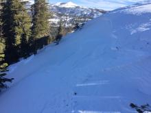 On the far climbers right flank of avalanche