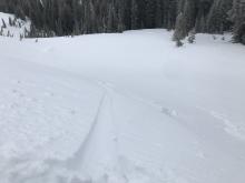 Intentionally triggered wind slab avalanche