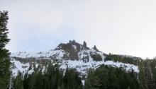 Steep terrain on Stevens Peak