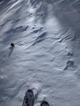 Wind effects on a moderately sheltered slope.