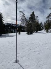 soft wind blown snow at trailhead 8600’