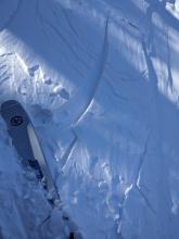 The largest of the small snowdrifts we found