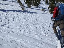 Wind affected snow surfaces on a semi-sheltered NE aspect