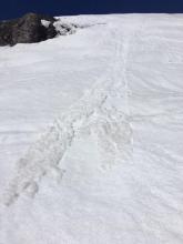 Early signs of a developing loose wet avalanche problem at 11:30 am on at S aspect at ~7,800'.