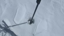 Ski pole penetration on NW-facing slope.