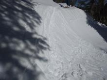 Ski cut on S aspect test slope around 9,500' at 12:30pm producing minor loose wet.