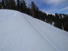 Ski cut on a wind-loaded N aspect at 7860 ft that did not produce signs of instability