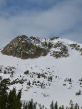 General coverage on Stevens, but I thought the reverse ski tracks in the lower section of this photo showed the variable nature of the conditions. 