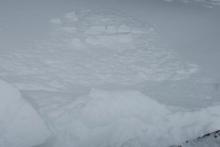 This east facing cornice broke wider than I expected (and wider than I could capture with this photo). 