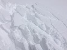 Small wind slab failure on small test slope.