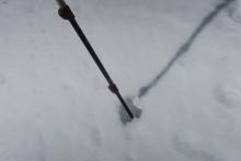 Soft snow near the summit of Echo Peak. This snow was unconsolidated new snow mush. 