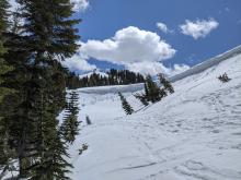 Skier triggered cornice collapse from 4/15.