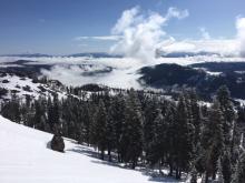 Valley fog early this morning with building clouds.