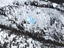 Glide cracks developing out in Desolation Wilderness.