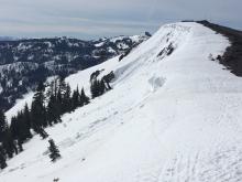 Recent cornice fall.