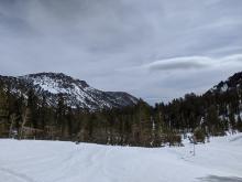 Lots of bare ground on true S aspect terrain looking towards Mount Rose proper.