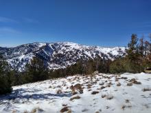 Relay Peak with 4 to 6 inches of snowcover.