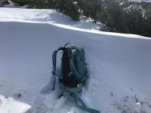 Deepest snowdrift I saw on the ridge between Winnemucca Lake and Roundtop Lake. Only about 24-30 inches deep. Most of ridge was wind scoured.