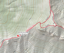 Location of a pit where we got an unstable test result (ECTP23) on a weak layer near the ground.