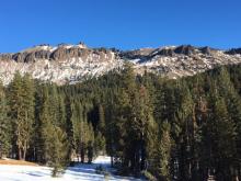 Southerly aspects showing lots of snow melt and loss.