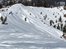 Several small D1 wind slab avalanches along the E face of Judah.  Unknown trigger, 1-2 days old.