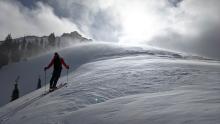 Drifting snow above treeline.