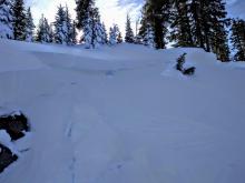 The skiers right side of the avalanche.