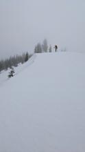 New wind slabs were dense and difficult to trigger.