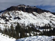 Thin coverage with mostly un-skiable conditions on the south side of Castle Peak.